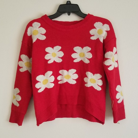 Floral Red Sweater - Picture 2 of 2
